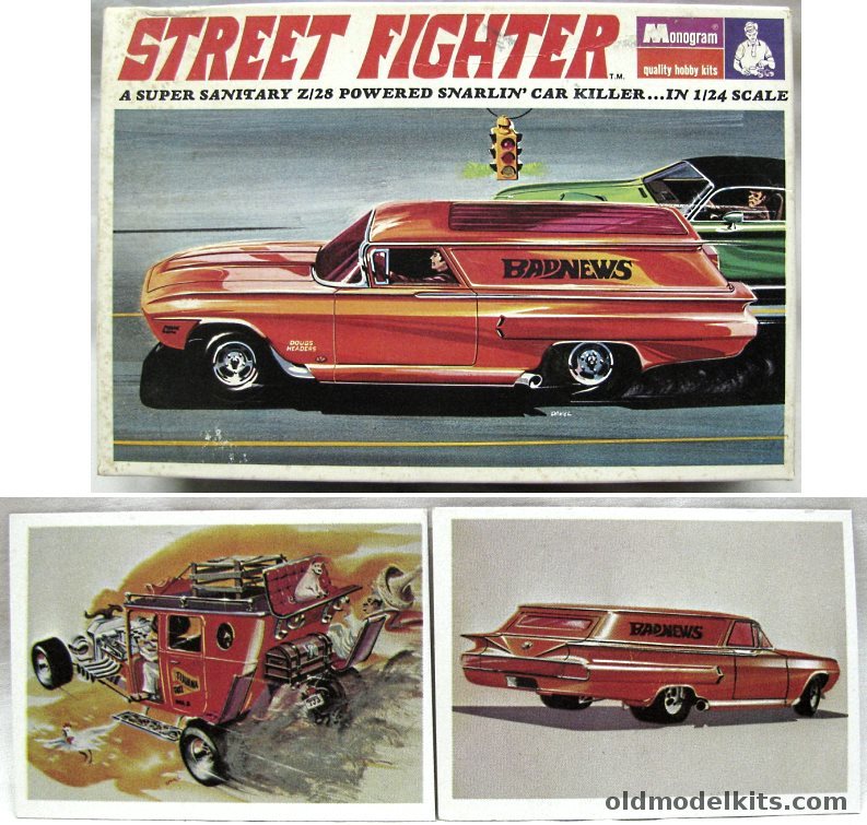 Monogram 1/24 Street Fighter With Trading Cards - 1960 Chevrolet Custom Panel Truck (Bad News), 6752 plastic model kit